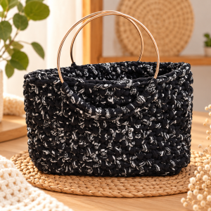 Bolso Soul. Artesanal negro y blanco